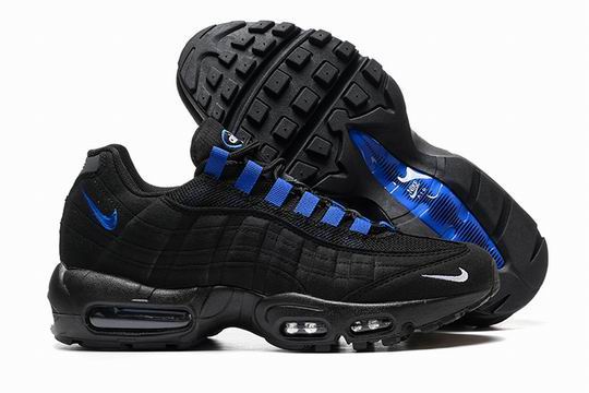 Nike Air Max 95 Black Blue Swoosh Men's Shoes-34 (image for) Nike Air Max 95 Black Blue Swoosh Men's Shoes-34